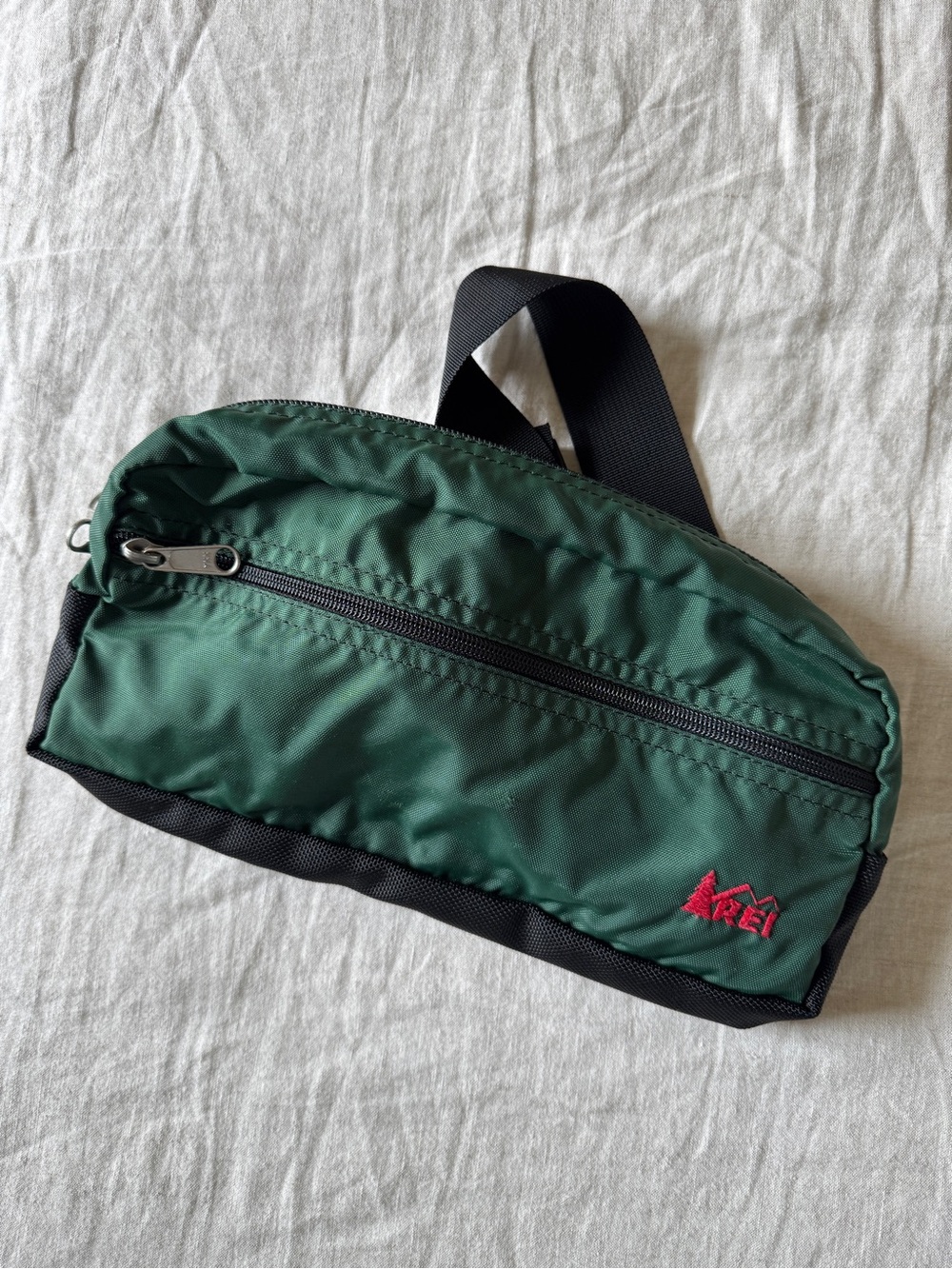 Vintage Retro REI Green Black Fanny Pack Belt Bag OS